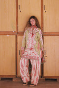 Women's Sage Green Floral Printed Kurta Set with Printed Trousers & Dupatta