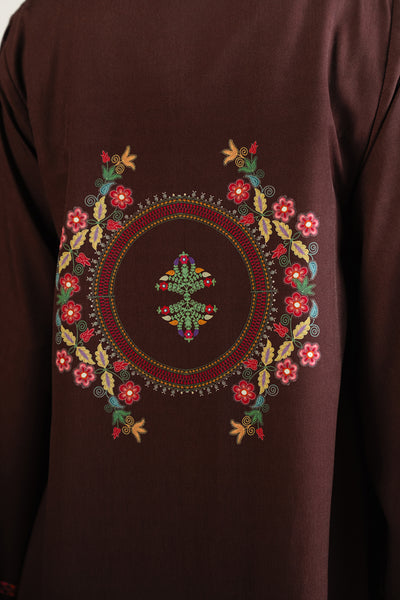 Women's Maroon Multicolor Embroidered Kurta Set