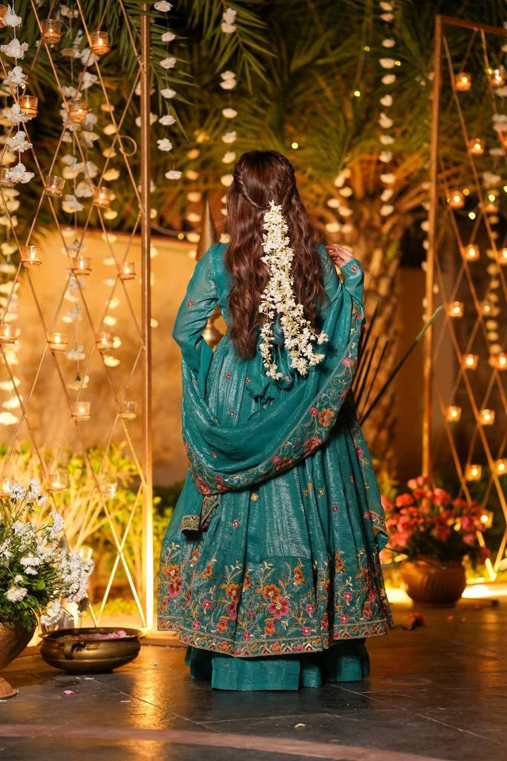 Women's Embroidered Anarkali Gown with Dupatta