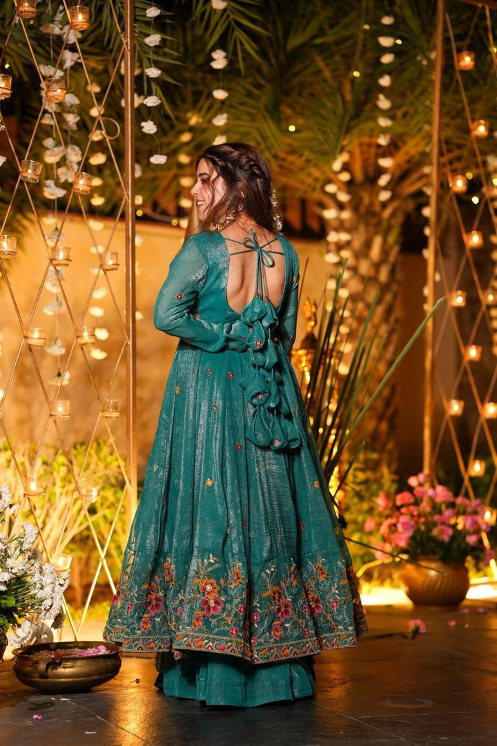 Women's Embroidered Anarkali Gown with Dupatta