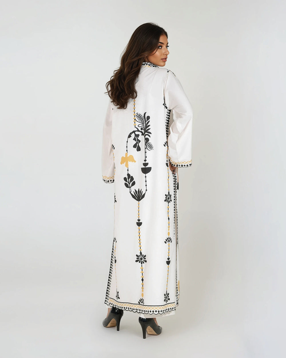 Women's Ivory Botanical Print Straight Kurta Set